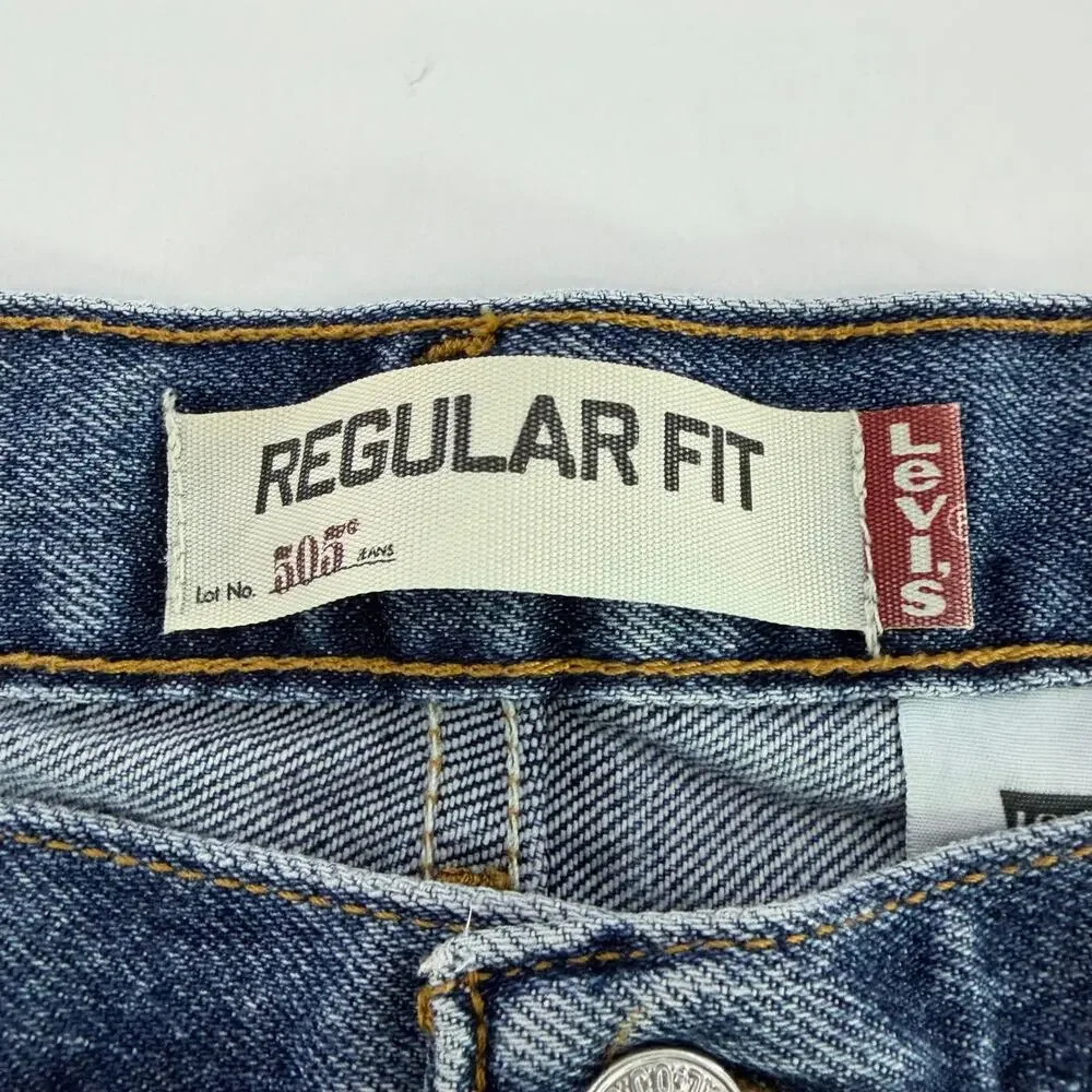 Levi's 505 Regular Fit Men's Jeans 42x30 Medium Wash Straight Leg Classic Denim